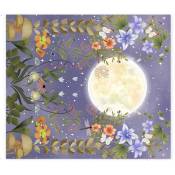 Tapisserie de Jardin au , Tapisserie de Lune Tapisserie Florale de Vigne Tapisserie de Fleurs Tenture Murale pour Chambre (51,2 x 59,1 Pouces)