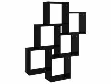 Vidaxl étagère cube murale noir brillant 78x15x93