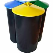 Zanvic - Poubelle recyclage compacte 3 couleurs