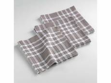 3 serviettes de table tisse traditio taupe 45 x 45