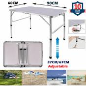 90cm table pliante portable réglable en hauteur Camping