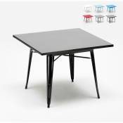 Ahd Amazing Home Design - table industrielle 80x80 de bar et restaurant en acier de style dynamite Couleur: Noir