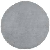 Atmosphera - Tapis effet fourrure gris D80cm créateur d'intérieur - Gris