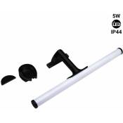 Barcelona Led - Applique led tubulaire pour miroir de salle de bains - 30cm - 5W - Blanc Neutre - Noir mat - Noir mat