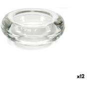 Bougeoir Transparent verre 6,5 x 2,5 x 6,5 cm (12 Unités)