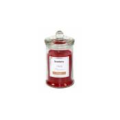 Bougie parfumée dans pot en verre Fraise - 7.5x14cm - Rouge
