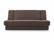 Canapé moderne avec fonction de couchage, espace de rangement intégré pour la literie, coutures décoratives, style minimaliste, design intérieur éléga