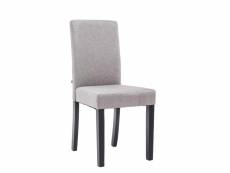 Chaise de salle à manger ina en tissu avec pieds en bois , gris clair/noir