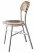 Chaise empilable Pipe / Bois & métal - Magis blanc en métal
