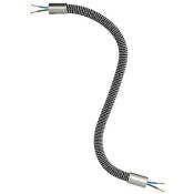 Creative Cables - Kit Creative Flex tube flexible recouvert de tissu RZ30 Noir Fer 30 cm - Titane satiné - Titane satiné