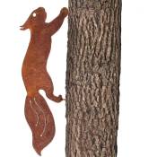 Décoration d'écureuil en métal de couleur rouille