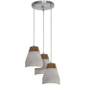 Eglo - lampe suspendue brun Tarega en bois gris, béton,