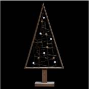 Fééric Lights And Christmas - Déco de Noël Sapin lumineux en Bois 30 led Blanc chaud h 72 cm - Feeric Christmas - Bois