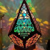 Fortuneville - led bohème lampe de table en forme de diamant lampadaire projection 3D veilleuse décoration de noël