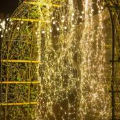 Guirlande lumineuse à énergie solaire,10 brins 100 LED,étanche,décorative,fil de cuivre doré,pour jardin,arbre de Noël - black