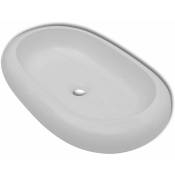 Helloshop26 - Lavabo vasque salle de bain ovale céramique