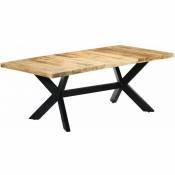 Helloshop26 - Table de salon salle à manger design 200 cm bois de manguier solide - Bois