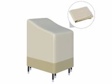 Housse de protection chaises de jardin empilables bâche étanche 70l x 90l x 115h cm oxford haute densité 600d beige café