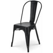 Kosmi - Chaise noire en métal Noir Mat Style Industriel