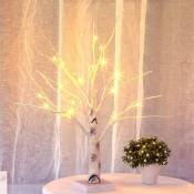 Lampe de table en forme de bouleau de 45 cm - Bouleau de table avec 18 led blanches chaudes - à piles - Pour la maison, une fête, un mariage, Pâques,