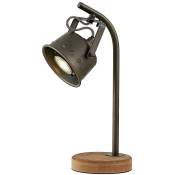 Lindby - Lampe à poser 'Rubinjo' en bois pour salon & salle à manger - brun, noir