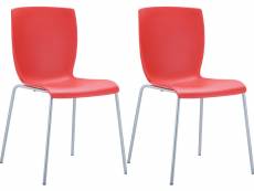 Lot de 2 chaises de jardin empilables mio en plastique avec pieds en aluminium , rouge