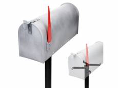 Ml-design us mailbox avec drapeau pivotant et support, aspect béton, en aluminium 490004671