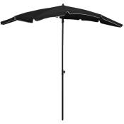 Parasol de jardin avec mât 200 x 130 cm noir
