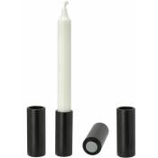 Porte-bougies à tige avec aimant - Set de 4 / noir - Taille : 7,5 cm (moyen / noir)