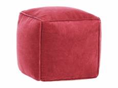 Splendide meubles famille tripoli pouf velours de coton 40 x 40 x 40 cm rouge