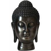 Statue tête de bouddha poisson insouciant mur maison Buda Figurine décor Zen décoration de méditation (bronze coulé à froid sculpté)