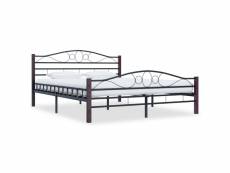 Stylé lits et accessoires categorie khartoum cadre de lit noir métal 200 x 200 cm