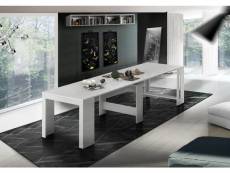 Table à manger moderne, made in italy, console extensible jusqu'à 12 places, avec support d'extension, 51x90h77 cm (jusqu'à 300 cm) couleur mélèze bla