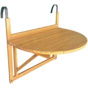Table d'appoint en bois pour balcon. semi-arrondie. rabattable. hauteur ajustable - Bois