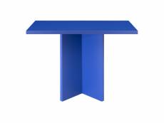 Table de salle à manger matilda carrée laquée mdf 3cm bleu prusse 100x100cm 108245