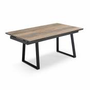 Table extensible 160/240 cm céramique effet bois pieds