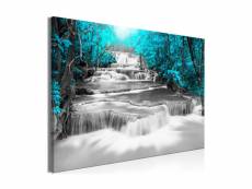 Tableau - cascade of thoughts (1 part) wide turquoise-90x60 A1-N8950