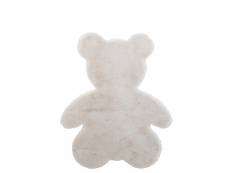 Tapis ours polyester blanc - l 100 x l 80 x h 0 cm