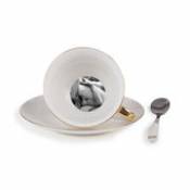 Tasse à thé Guiltless - Bona Dea / Avec soucoupe & cuillère - Image érotique au fond de la tasse - Seletti blanc en céramique