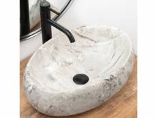 Vasque a poser marbre gris en céramique