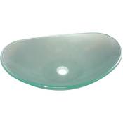 Vasque ovale à poser pirogue - Transparent - 56x36,5cm