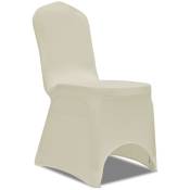 Vidaxl - 50 housses de chaise extensibles crème