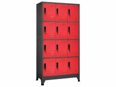 Vidaxl armoire à casiers anthracite et rouge 90x45x180