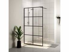 Vidaxl paroi de douche avec verre esg transparent 140x195 cm noir