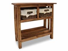 Vidaxl table console bois de récupération massif 69 x 28 70 cm 244489