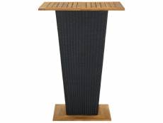 Vidaxl table de bar noir 80x80x110 cm résine tressée et bois d'acacia