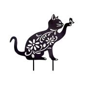 Xinuy - Pieu de chat noir en métal de décoration