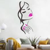 1 pc Sticker Mural Salon De Beauté Manucure Nail Salon Mur Art Autocollant Belle Fille Visage Lèvres Décor à La Maison Autocollant Décoration Murale