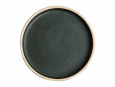 Assiette plate bord droit 180 mm - 6 coloris - lot de 6 - olympia canvas - vert - grès x15mm