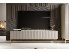 Bobochic meuble tv 200 cm kasha pieds or beige